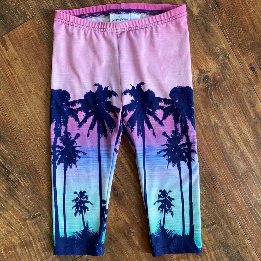 ‼️SOLD‼️Jumping Beans🏝Palm Trees Beach Capris 6